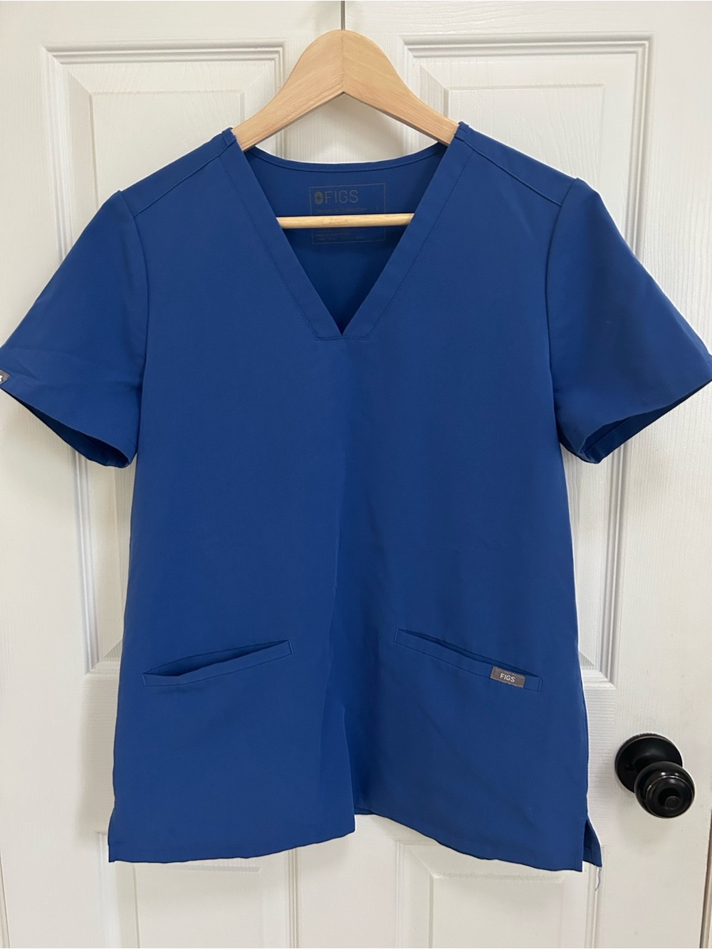 Figs Women's V-Neck Scrub Top in Royal Blue